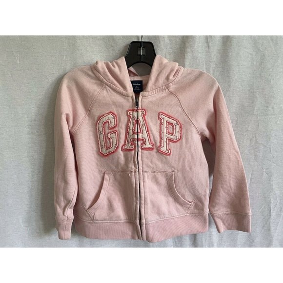 Baby Gap Girls Hoodie Pockets Pink Long Sleeves Full Zip 100%Cotton Size 24M - Picture 1 of 10